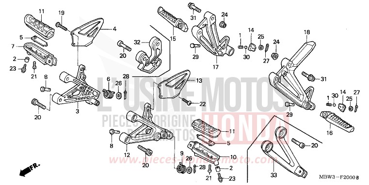 STUFE von CBR600F VR Special PEARL FLASH YELLOW (Y163) von 2001